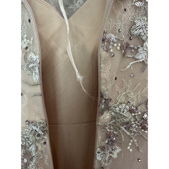 NWT MAC DUGGAL Pink Long Sleeves Sequin Embroidery Evening Dress 67501 Size 2 - Picture 9 of 9